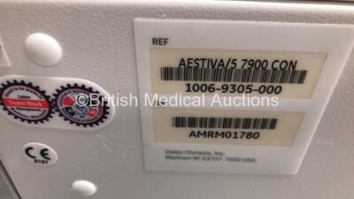 Datex-Ohmeda Aestiva/5 Anaesthesia Machine with Datex-Ohmeda 7900 SmartVent Software Version 4.8, Bellows, Absorber and Hoses (Powers Up) *S/N AMRM01780* **GH** - 4