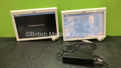 2 x Drager Infinity C700 Monitors with 2 x AC Power Supplies (Both Power Up) *Stock Photo*