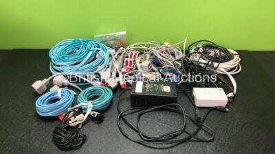 Mixed Lot of Patient Monitoring Leads and Hoses and 2 x Powers Supplies