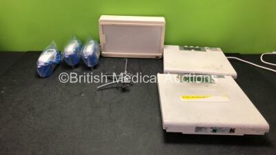 Mixed Lot Including 3 x Covidien Genius 2 Thermometers and Base Units, 1 x Densply Light Box, 1 x ACMA 10x200mm Grasper and 2 x Marsden Weighing Scales