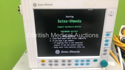 Datex-Ohmeda Aestiva/5 Anaesthesia Machine with Datex-Ohmeda 7100 Ventilator Software Version 1.4 with Datex-Ohmeda Compact Anaesthesia Monitor, E-PRESTN Multiparameter Module with SPO2, T1-T2,P1-2, NIBP and ECG Options, E-CAiOV Gas Module with Spirometry - 2