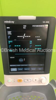 2 x Mindray VS-900 Vital Signs Monitors (Both Power Up) *S/N FV-9A033143 / FV-04038699* - 2