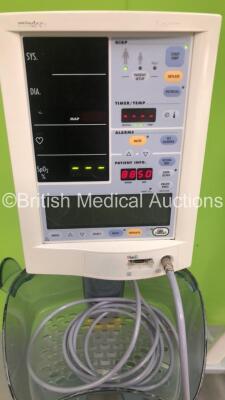 2 x Mindray Accutorr Plus Vital Signs Monitors on Stand (Both Power Up - 1 x Missing Ports - See Pictures) *S/N A73463-A4 / A7153958C9* - 3