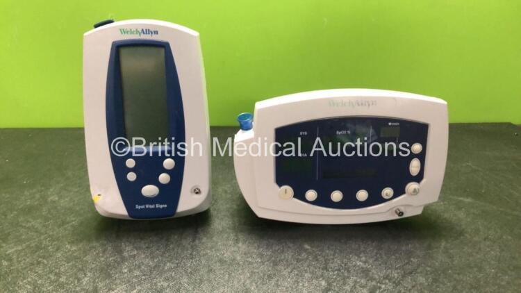 Job Lot Including 1 x Welch Allyn 53NTO Patient Monitor (No Power with Damaged Casing-See Photo) 1 x Welch Allyn Spot Vital Signs Monitor (Powers Up) *SN JA057787, 201621044*