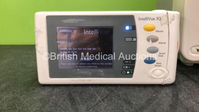 1 x Philips IntelliVue MP30 Patient Monitor (Powers Up, with Damaged Casing, Scratched Screen and Missing Dial-See Photos) 1 x Philips IntelliVue X2 Handheld Patient Monitor Including Press, Temp, NBP, SpO2 and ECG/Resp Options Software Revision H.15.53 w - 2