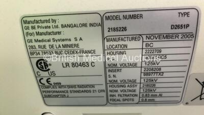 GE AMX 4 Plus-IEC Mobile X-Ray Model 2275938 (Power Up with Key - Key Included) *S/N 1005950WK9* **Mfd 01/2006* - 6