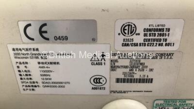 GE AMX 4 Plus-IEC Mobile X-Ray Model 2275938 (Power Up with Key - Key Included) *S/N 1019387WK8* **Mfd 01/2009* - 5