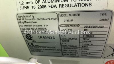 GE AMX 4 Plus-IEC Mobile X-Ray Model 2275938 (Power Up with Key - Key Included) *S/N 1019387WK8* **Mfd 01/2009* - 8