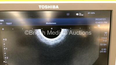 Toshiba Aplio 500 TUS-A500 Flat Screen Ultrasound Scanner *S/N WAB1522147* **Mfd 02/2015** Software Version AB_V5.10*R101 with 2 x Transducers / Probes (PVT-781VT *Mfd 10/2014* / PLT-1204BT *Mfd 11/2014*) (Powers Up) - 6