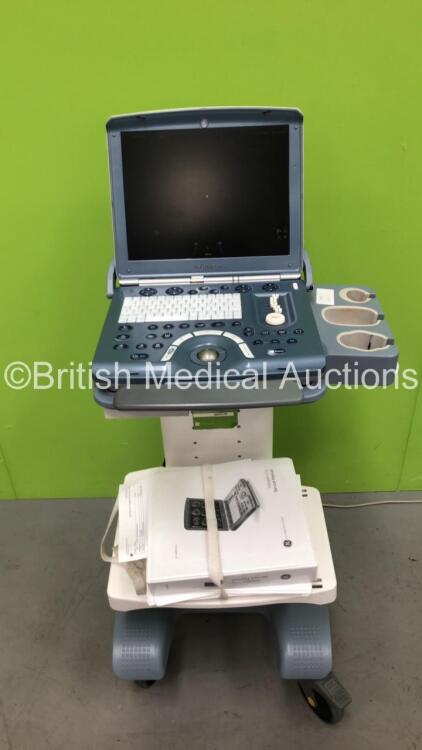 GE Voluson-i Portable Ultrasound Unit on Voluson Docking Cart Software Version B 8.1.2852 (Powers Up) *Mfd 2008-09* **SN B02018**