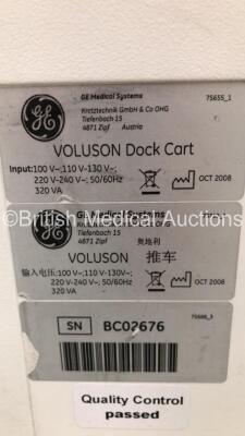 GE Voluson-i Portable Ultrasound Unit on Voluson Docking Cart Software Version B 8.1.2852 (Powers Up) *Mfd 2008-09* **SN B02018** - 4