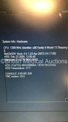 GE Voluson-i Portable Ultrasound Unit on Voluson Docking Cart Software Version B 8.1.2852 (Powers Up) *Mfd 2008-09* **SN B02018** - 6