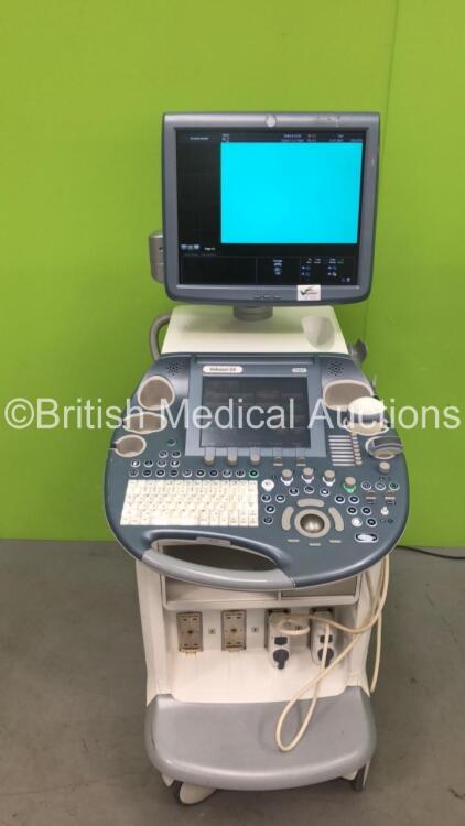 GE Voluson E8 Expert Flatscreen Ultrasound Scanner *Mfd - 03/2014* Software Version - B 12.0.4.552 with 2 x Transducers / Probes (1 x RAB 4-8-D *Mfd - 03/2010* and 1 x C4-8-D *Mfd - 03/2012* Some Probe Head Damage) and Sony UP-D897 Digital Graphic Printer