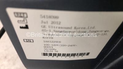 GE Logiq S8 Flat Screen Ultrasound Scanner Ref 5418099 Software Version R1.5.4 *Mfd July 2012* (Powers Up) *188122SUG* - 8