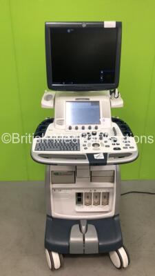 GE Logiq E9 Flat Screen Ultrasound Scanner Ref 5205000-6 Software Version R3.1.2 *Mfd 03 - 2013* with Sony Graphic Printer UP-D897 (Powers Up) *116863US2*