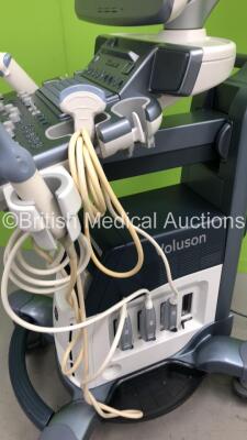 GE Voluson S8 Flat Screen Ultrasound Scanner Ref 5451540 *S/N 253272SU9* **Mfd 04/2014** Software Version 14.0.0 (14.0.3.259) with 3 x Transducers / Probes (RIC5-9W-RS Ref H48661EF *Mfd 03/2013* / RIC5-9W-RS Ref H48661EF *Mfd 02/2021* and C1-5-RS Ref 538 - 4