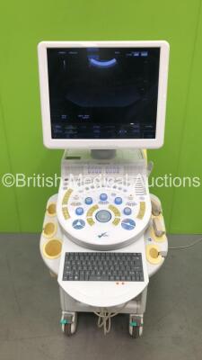 Hitachi Hi-Vision Preirus Flat Screen Ultrasound Scanner *S/N G310103114* **Mfd 2014** with 2 x Transducers / Probes (EUP-C715 *Mfd 2014-11* and EUP-L74M *Mfd 2009-03*) and Sony UP-D897 Digital Graphic Printer (Powers Up)