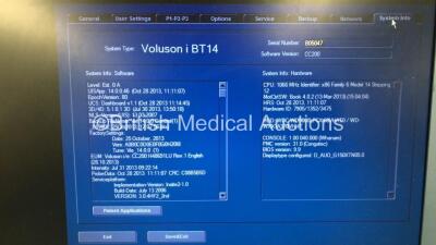 GE Voluson-i BT14 Portable Ultrasound Scanner *Mfd - 03/2004* Software Version - CC200 with 1 x 4C-RS Ultrasound Transducer / Probe *Mfd - 03/2017* (Powers Up with Stock Power Supply, Power Supply Not Included, Slight Damage to Casing - See Photo) *B05047 - 7