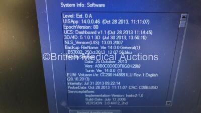 GE Voluson i Portable Ultrasound Scanner *S/N B05046* **Mfd 03/2014* Software Version CC200 (14.0.0.46) BT14 with 1 x Transducer / Probe (4C-RS Ref 5125386 *Mfd 02/2014*) on GE Voluson Dock Cart (Powers Up) - 5