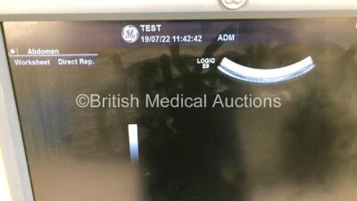 GE Logiq E9 Flat Screen Ultrasound Scanner Ref 5205000-8 *S/N 138510US3* **Mfd 03/2015** Software Version R5 Revision 1.1 with 6 x Transducer / Probe (RIC-9-D Ref H48651MS *Mfd 08/2014* / IC5-9-D Ref 5492351 *Mfd 11/2021* / C1-5-D Ref 5261135 *Mfd 11/2020 - 5