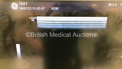 GE Logiq E9 Flat Screen Ultrasound Scanner Ref 5205000-8 *S/N 138510US3* **Mfd 03/2015** Software Version R5 Revision 1.1 with 6 x Transducer / Probe (RIC-9-D Ref H48651MS *Mfd 08/2014* / IC5-9-D Ref 5492351 *Mfd 11/2021* / C1-5-D Ref 5261135 *Mfd 11/2020 - 9