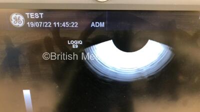 GE Logiq E9 Flat Screen Ultrasound Scanner Ref 5205000-8 *S/N 138510US3* **Mfd 03/2015** Software Version R5 Revision 1.1 with 6 x Transducer / Probe (RIC-9-D Ref H48651MS *Mfd 08/2014* / IC5-9-D Ref 5492351 *Mfd 11/2021* / C1-5-D Ref 5261135 *Mfd 11/2020 - 11