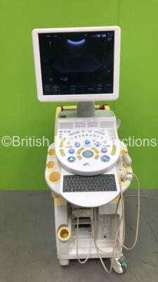 Hitachi Hi-Vision Preirus Flat Screen Ultrasound Scanner *S/N KE17763310* **Mfd 2013** with 2 x Transducers / Probes EUP-C715 *Mfd 2013-05* and EUP-L74M *Mfd 2013-03* (Powers Up)