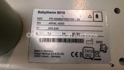 Drager Babytherm 8010 Infant Resuscitaire (Powers Up) *S/N ARWL-0055* - 4