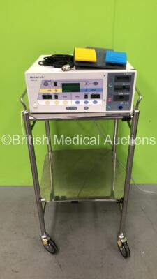 Olympus PSD-60 Electrosurgical / Diathermy Unit on Table with Footswitch (Powers Up) *S/N 11262060*