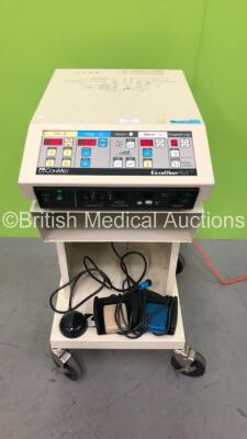 ConMed Aspen Excalibur Plus PC Electrosurgical Unit on Stand with Dual Footswitch and Bipolar Dome Footswitch (Powers Up) *S/N 01KGE001*