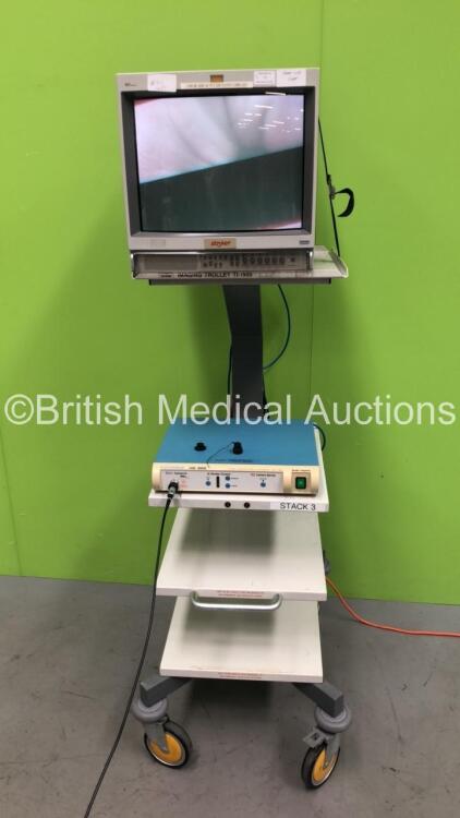 Olympus Keymed Imaging Trolley with Sony Trinitron Monitor, Smith and Nephew Dyonics HD900 High Definition Camera with ISD and Dyonics Camera Head (Powers Up)