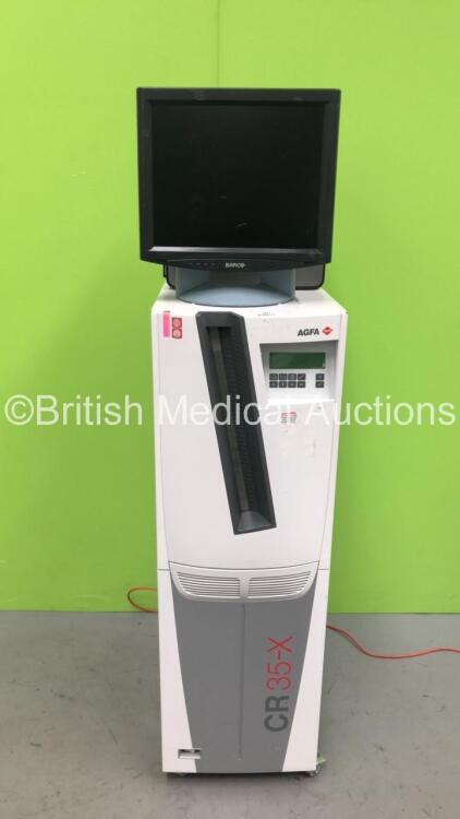 Agfa CR 35-X CR Reader Type 5158/100 *Mfd 2006* with Barco Monitor (Powers Up with Blank Screen - HDD Removed from CPU)