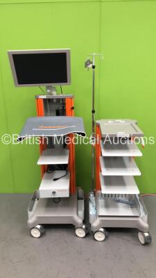 2 x Smith and Nephew Stack Trolleys with Sony LCD Monitor (Powers Up)