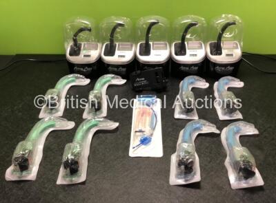 Job Lot Including 5 x Airtraq Avant Laryngoscopy Guided Video Intubation Docking Station Units Ref. A-590 with Accessories (Expired - See Photos)