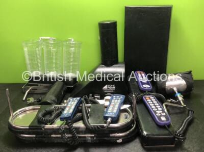 Mixed Lot Including 1 x Eschmann T20 Operating Table Controller, 1 x Eschmann Tx20 Operating Table Controller, 2 x Berchtold Operating Table Controllers (1 x Damaged Casing - See Photos) Cushions and Accessories and 3 x Serres Cups