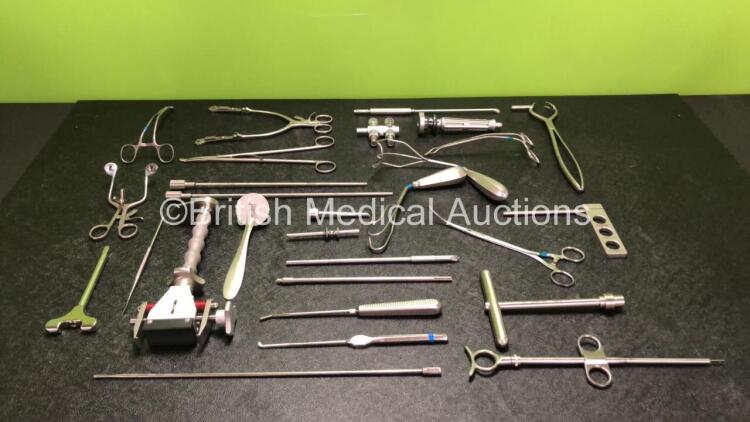 Job Lot of Various Surgical Instruments Including 1 x Stryker 250-070-403 Strykeflow Suction Tube and 1 x Stryker 250-070-402 Strykeflow Suction Tube