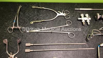 Job Lot of Various Surgical Instruments Including 1 x Stryker 250-070-403 Strykeflow Suction Tube and 1 x Stryker 250-070-402 Strykeflow Suction Tube - 3