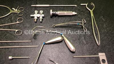 Job Lot of Various Surgical Instruments Including 1 x Stryker 250-070-403 Strykeflow Suction Tube and 1 x Stryker 250-070-402 Strykeflow Suction Tube - 4