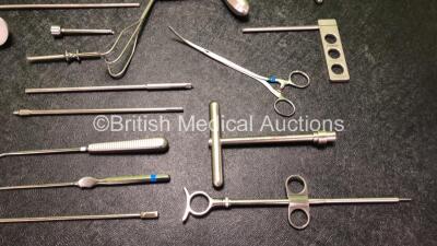 Job Lot of Various Surgical Instruments Including 1 x Stryker 250-070-403 Strykeflow Suction Tube and 1 x Stryker 250-070-402 Strykeflow Suction Tube - 5