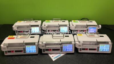 6 x Arcomed AG Syramed uSP 6000 Syringe Pumps (All Power Up) *SN 69771604 / 69791604 / 69791408 / 69901408 / 69781604 / 69881604*