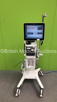 Maquet Servo U Ventilator Ref 6694800 System Version 4.2 System Software Version 4.2.0.6F6F03FB - Total Operating Time 62058 Hours Total Ventilator Hours 23605 with Hoses (Powers Up - Damage to Side Rail on Machine -See Pictures) *S/N 20182 *