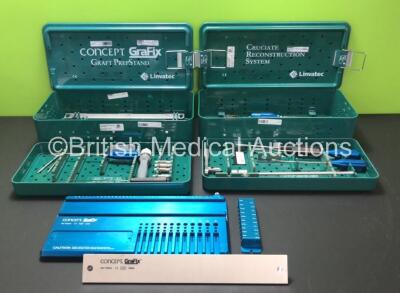 Job Lot Including 1 x ConMed Linvatec Graft PrepStand Set (Incomplete) and 1 x ConMed Linvatec Cruciate Reconstruction System Set (Incomplete)