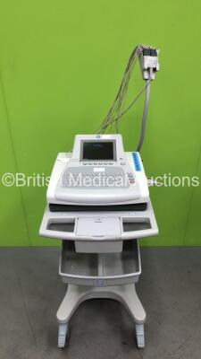 GE MAC 3500 ECG Machine on Stand with 10 Lead ECG Leads (Powers Up) *S/N SKK15416328PA*