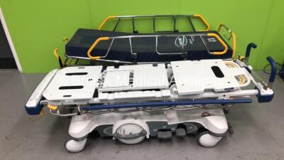 1 x Merivaara Emergo Hydraulic Patient Trolley with Mattress (Hydraulics Tested Working) and 1 x Stryker 1115 Prime Series Patient Trolley (Hydraulics Tested Working)