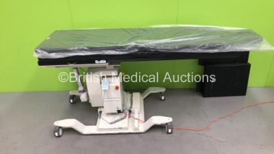 Arcoma Medstone Elite C-Arm Table with 2 x Mattresses and Control (Powers Up and Tested Working) with Stryker / Berchtold Operating Table Attachment (Some Damage - See Photo)