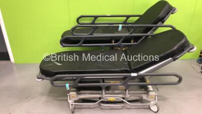 2 x Anetic Aid QA3 Hydraulic Patient Trolleys (Hydraulics Tested Working)