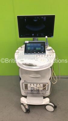 GE Voluson E8 BT 16 Flat Screen Ultrasound Scanner *S/N E33339* **Mfd 12/2015** Software Version EC310 with 2 x Transducers / Probes (RAB6-D Ref H48681MG *Mfd 11/2015* and RIC5-9-D Ref H48651MS *Mfd 11/2008*) and Sony UP-D898MD Digital Graphic Printer (Po