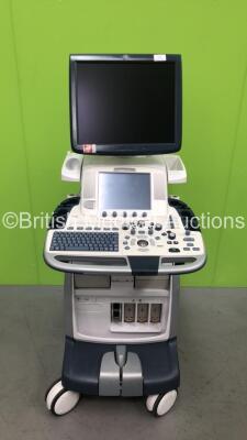 GE Logiq E9 Flat Screen Ultrasound Scanner Model 5205000-2 (HDD Removed) *Mfd July 2009* with Sony UP-D897 Graphic Printer *SN 96621US8