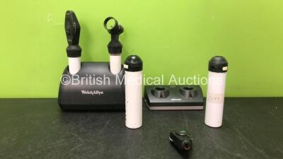 Mixed Lot Including 1 x Welch Allyn Ref 7114x Universal Charger, 1 x Keeler Lithium Charger and 4 x Otoscopes with 3 x Attachments