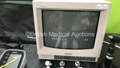 Mixed Lot Including 1 x Welch Allyn Ref 49000 Surgical Headlight in Carry Bag (Untested Due to Missing Battery Pack / Power Supply) 1 x Sony Trinitron Monitor (Powers Up) 3 x Exergen Temporal Scanner Infrared Thermometers (All Untested Due to Possible Fla - 2